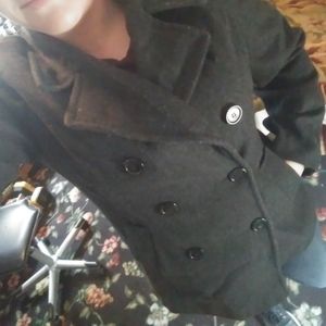 Wool peacoat dark gray sz M NWOT